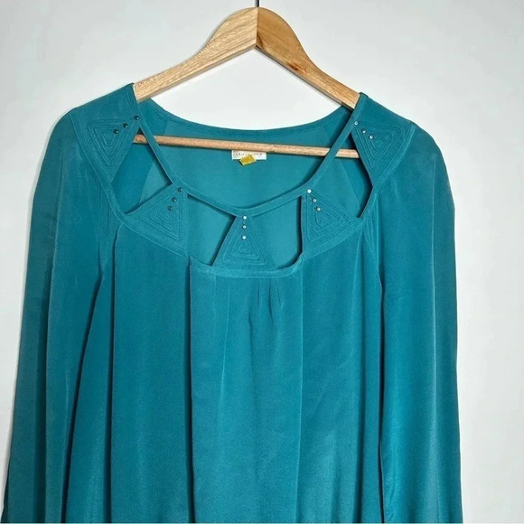 Leifsdottir Anthropologie Isosceles Cutout Drop Waist Silk Tunic Dress Size 4 - Picture 5 of 14